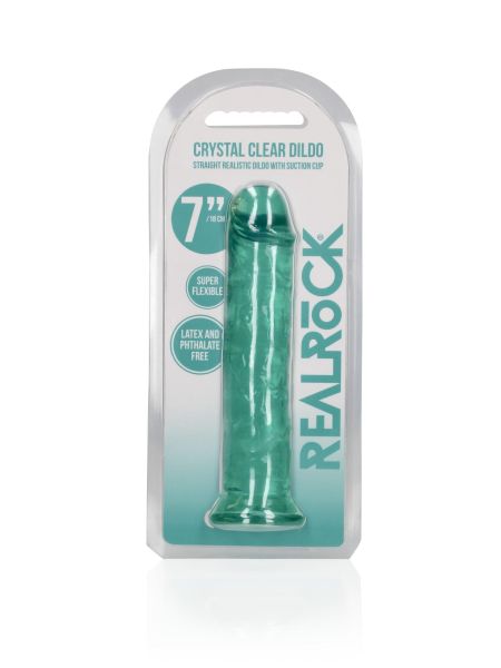 Zielone żelowe dildo z przyssawką waginalne i analne 20 cm - 2