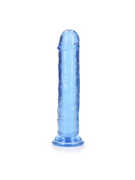 Niebieskie żelowe dildo z przyssawką waginalne i analne 22 cm