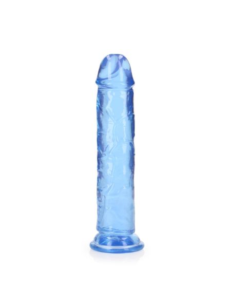 Niebieskie żelowe dildo z przyssawką waginalne i analne 22 cm - 3