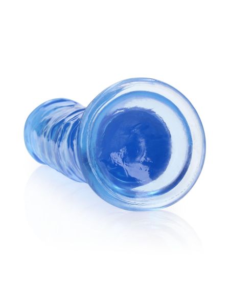 Niebieskie żelowe dildo z przyssawką waginalne i analne 22 cm - 5