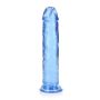 Niebieskie żelowe dildo z przyssawką waginalne i analne 22 cm - 4