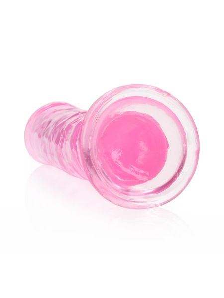 Różowe żelowe dildo z przyssawką waginalne i analne 22 cm - 4