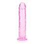Różowe żelowe dildo z przyssawką waginalne i analne 22 cm - 6