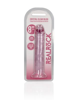 Różowe żelowe dildo z przyssawką waginalne i analne 22 cm - image 2