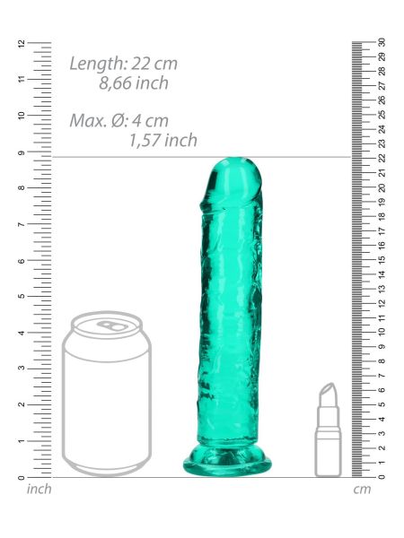 Żelowe zielone dildo z przyssawką waginalne i analne 22 cm - 2