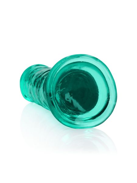 Żelowe zielone dildo z przyssawką waginalne i analne 22 cm - 3
