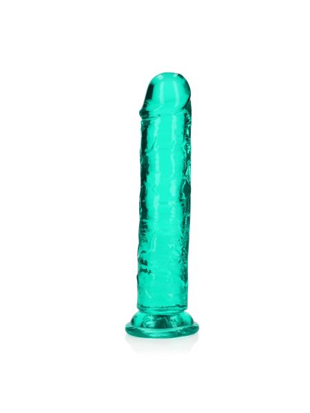 Żelowe zielone dildo z przyssawką waginalne i analne 22 cm - 5