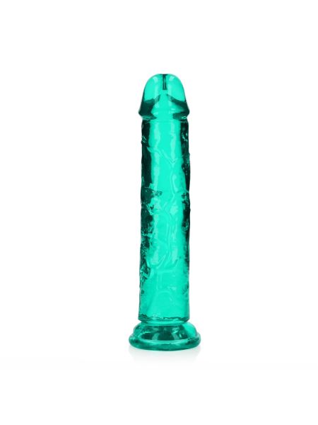 Żelowe zielone dildo z przyssawką waginalne i analne 22 cm - 6