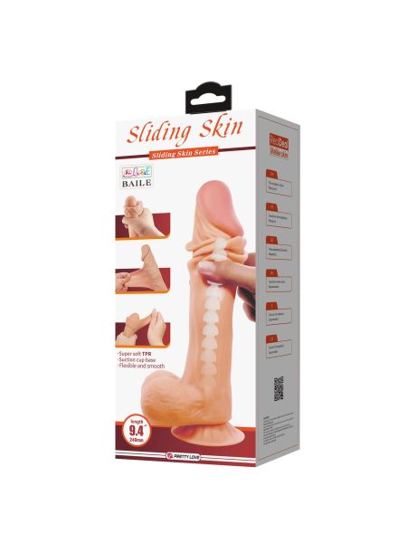 Duży żylasty penis z ruchomą skórką realistyczne doznania 24 cm - 12