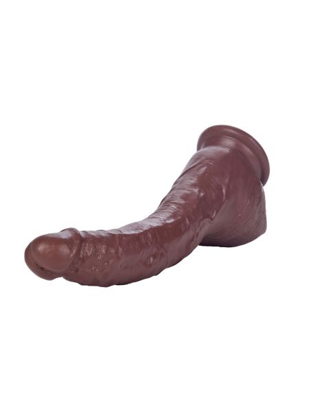 Dildo duży zagięty murzyński penis 22cm przyssawka - 5