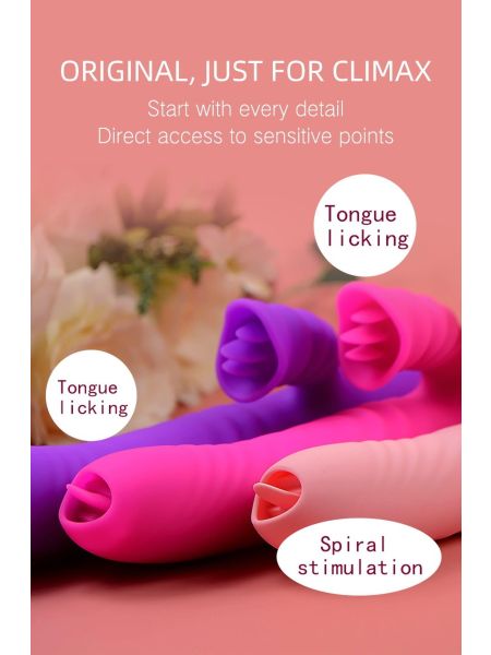 Wibrator-Angelia USB 3 functions of thrusting / 20 vibrations Purple - 5