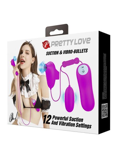 PRETTY LOVE - SUCTION & VIBRO-BULLETS, 12 vibration functions 12 sucking functions - 10