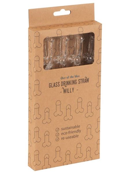 Glass Drinking Straw Willy x 4 - 2