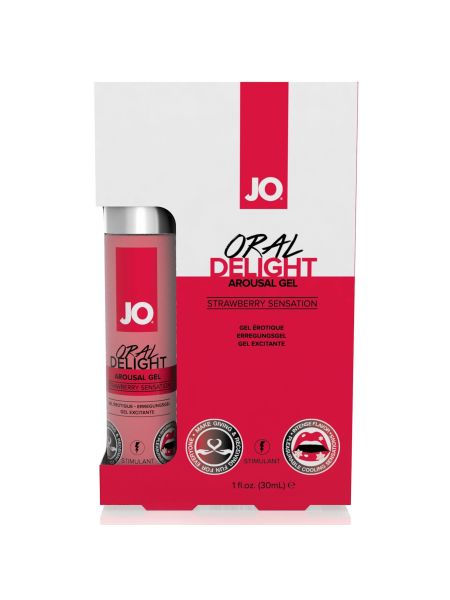 Żel do seksu oralnego- System JO - Oral Delight Arousal Gel Strawberry Sensation 30 ml