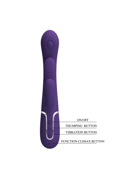 Wibrator króliczek PRETTY LOVE - Shonia Dark Purple, Twinkled Tenderness, 7 thumping functions 7 vibration functions - 8