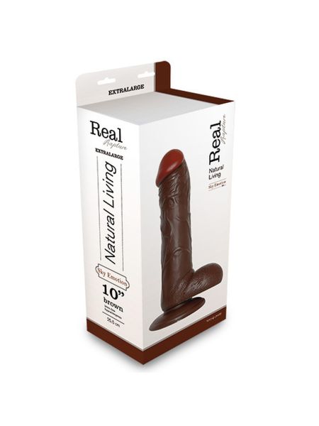 Penis z przyssawką jądrami realistyczne dildo 28 cm