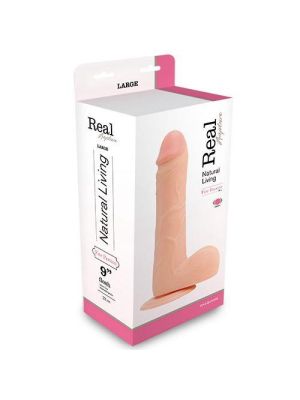 Dildo z wibracjami sex penis z pilotem cielisty 23 cm