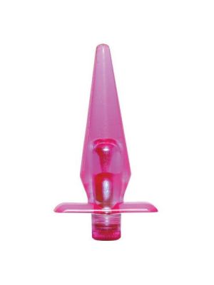 Wibrujący korek analny stożkowy do penetracji anusa róż - image 2