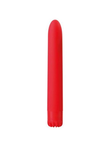Wąski smukły klasyczny wibrator uniwersalny 18cm czerwony - 2