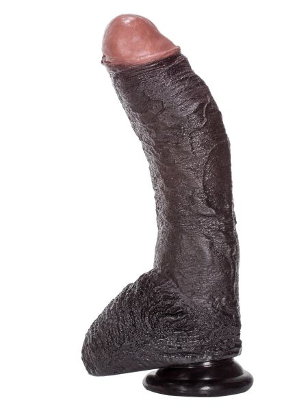 Żylaste zagięty sztuczny penis z przyssawką 19 cm - 6