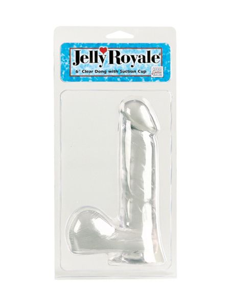 Dildo-DONG W/SUCTION CUP CLEAR 6 INCH - 3