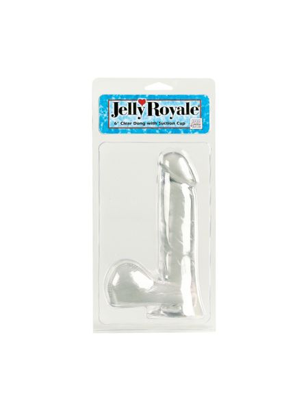 Dildo-DONG W/SUCTION CUP CLEAR 6 INCH - 4