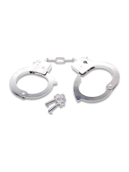 Kajdanki metalowe stalowe mocne kluczyk BDSM