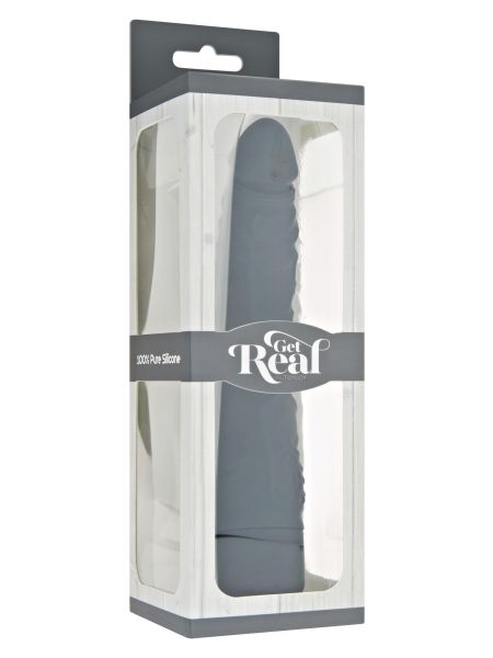 Wibrator realistyczny - wibrujący sztuczny penis czarny 21 cm - 2