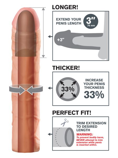 Wydłużająca penisa nakładka realistyczna 23cm - 6