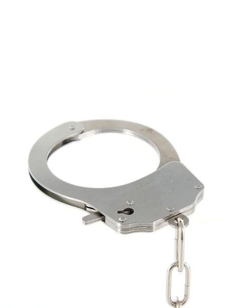 Kajdanki metalowe z futerkiem bondage BDSM erotyka białe - 8