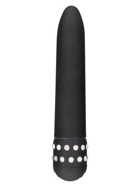 Klasyczny prosty wibrator gładki zdobiony 15 cm czarny