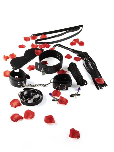 Bogaty zestaw BDSM kajdanki maska sznur knebel - 3