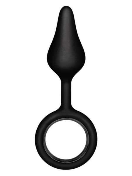 Korek analny plug z pętlą wtyczka sex analny 9cm czarny