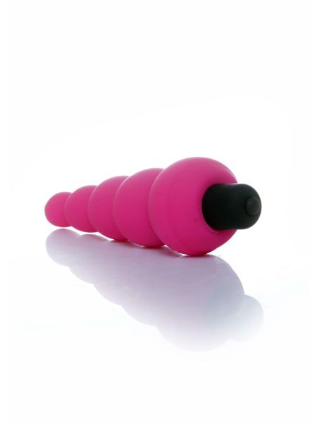 Wibrator analny - plug kulkowy różowy silikon medyczny 14 cm - 4