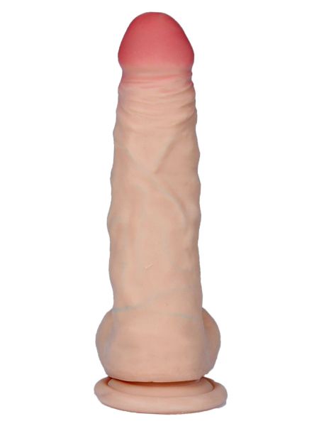 Realistyczne dildo penis z jądrami wibracje rotacja 21cm - 13