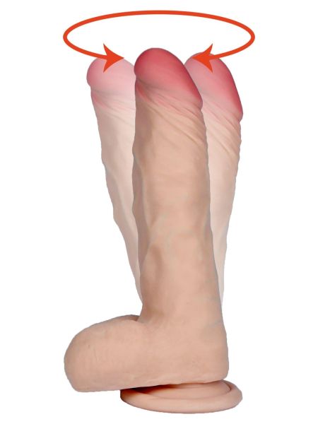Realistyczne dildo penis z jądrami wibracje rotacja 21cm - 4