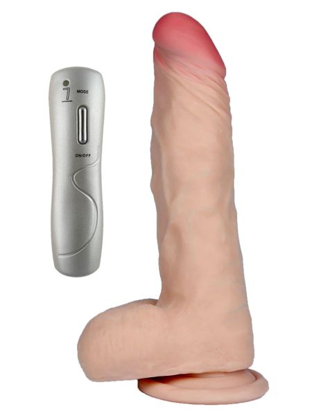 Realistyczne dildo penis z jądrami wibracje rotacja 21cm - 7
