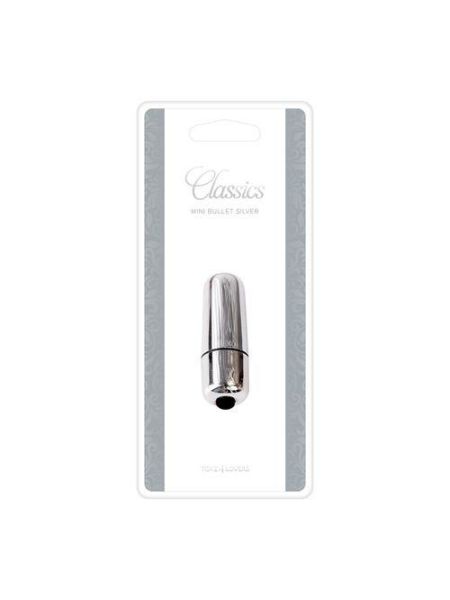 Mini wibrator mały sex masażer łechtaczki 5 cm srebrny