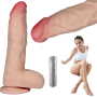 Realistyczny penis dildo z cyberskóry 7 trybów wibracji 21cm - 10