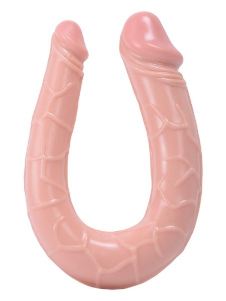 Elastyczny penis dwustronny dildo podwójne 15 cm