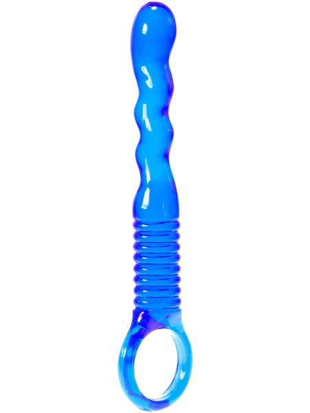 Dildo analne z uchwytem niebieskie 15 cm