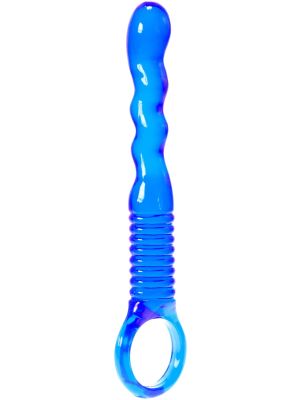 Dildo analne z uchwytem niebieskie 15 cm