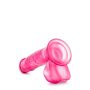 Dildo różowe grube z żyłkami i mocną przyssawką 18 cm - 5