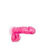 Dildo różowe grube z żyłkami i mocną przyssawką 18 cm - 6