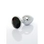 Korek stalowy analny plug ozdobny kryształ 7cm czarny - 3
