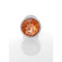 Korek stalowy analny plug ozdobny kryształ 7cm pomarańczowy - 5