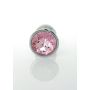 Korek stalowy analny plug ozdobny kryształ 7cm różowy - 5