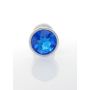 Korek stalowy analny plug ozdobny kryształ 7cm niebieski - 7
