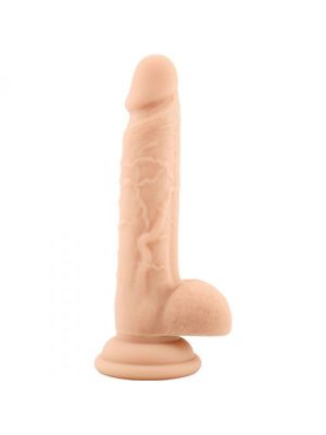 Dildo z jądrami przyssawką realistyczny penis 19 cm cieliste - image 2