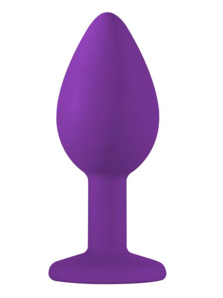Ozdobny korek analny sex plug z kryształkiem 7 cm fiolet - 2